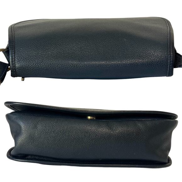 Longchamp Le Foulonné Navy Pebbled Leather Convertible Crossbody Bag Y2K Vintage - Picture 9 of 12